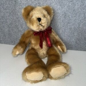 Burton & Burton Teddy Bear Brown Plush Red Bow Heart Valentines Day 10"